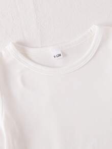 Conjunto de top de manga corta y pantalones con estampado de estrella y luna, informal para bebé niña, primavera/verano - Blanco - Ver 6