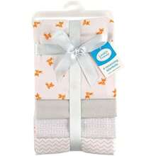 Luvable Friends Flannel 4 Piece Receiving Blankets,(Fox) - Multicolor - Ver 4