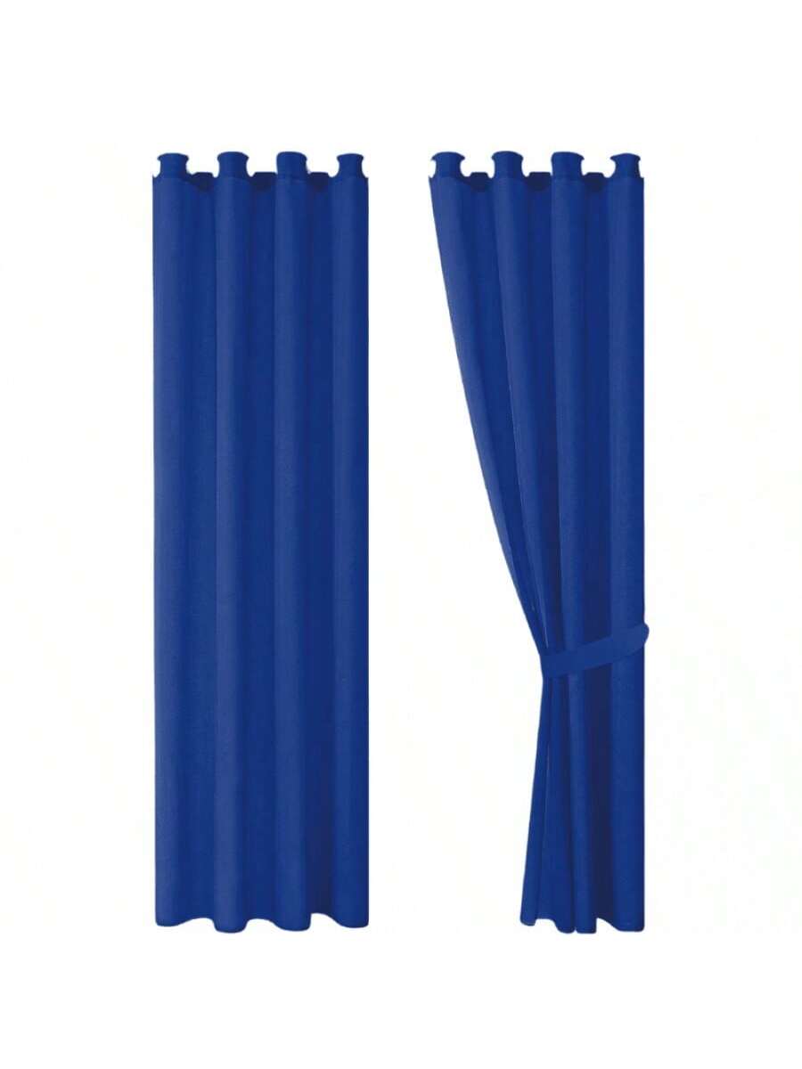 Cortinas transparentes Color Azul Profundo de alta durabilidad de 140cm*225cm, CORTINA 1 PZ