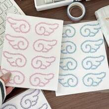 四色天使翅膀3D水钻贴纸，DIY装饰宝石，适用于脸部、手账、笔记本、手机壳、笔记本电脑等，高品质粘胶，易于粘贴，不易脱落 - 彩色 - 查看 3