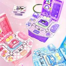 Llaveros 3D pop-up de Sanrio, con adorables escenas de dormitorio en miniatura de My Melody y Kuromi - Llaveros plegables de PVC con diseños de dibujos animados vibrantes, ideales como decoraciones y regalos navideños - Multicolor - Ver 10