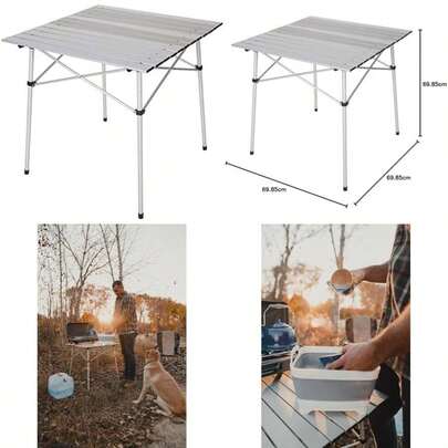 Stansport - Mesa de Campamento , Color Blanco, 151.9 cm de Largo x 73.9 cm de Ancho x 73.9 cm de Alto(Láminas de aluminio)