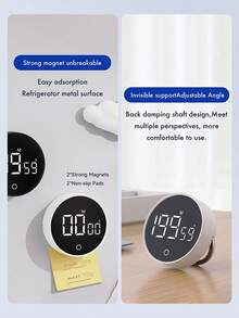 1 PC Digital Kitchen Timer, Large Display Magnetic Countdown Timer, Adjustable Volume And Brightness Sound Alarm, Countdown Timer For Home School Supplies Learning Teaching Time Management Tool, Cooking Classroom Learning, Gym, Office, - White - 白色 - 查看 5