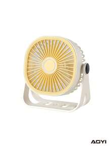 AOYI 1pc 500mAh Rechargeable Wall-Mounted/Desktop 3-Speed Adjustable Minimalist Desk Fan With Charging Cable - Multicolor - View 9