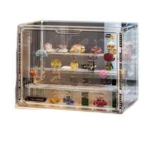 1件/套透明可叠放化妆品收纳盒，防尘防潮，多层设计，坚固美观，适用于各种尺寸的娃娃，易于清洁