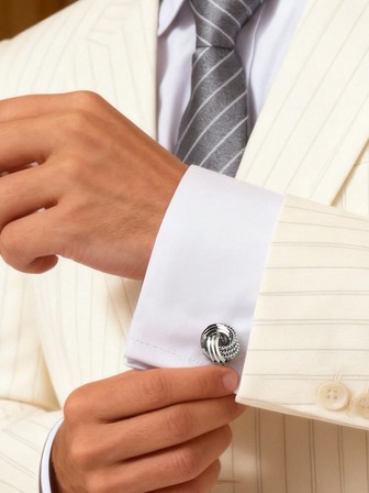 1쌍 패셔너블 & 엘레강스 비즈니스 캐주얼 땋은 구리 금속 커프스 단추, 드레스 셔츠, 정장, 결혼식, 남자 친구 선물, 휴일, 생일에 적합