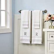 SKL Home - Toalla de baño Casual Monograma, H, 28 x 54 Pulgadas(Toalla de baño, D) - Multicolor - Ver 2