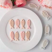1/4 Khuôn đất sét mềm hình cá hoạt hình dễ thương, Khuôn cắt hình mặt dây chuyền trang sức bằng đất sét, Dụng cụ thủ công DIY dùng tại nhà - trắng - Xem 9