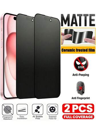 2 paquetes de protector de pantalla mate y esmerilado para iPhone 17 Pro Max [6.9 PULGADAS] Accesorios privados anti-espía, película antirreflejo y antihuellas, compatible con fundas, fácil de instalar sin burbujas, suave como la seda, para iPhone 17 Pro Max/17 Pro/17 Air/16/15/14 Plus/13 Mini/12/11 Series