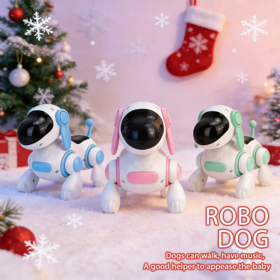 互动式机器狗玩具，会唱歌跳舞，是送给男孩女孩的绝佳生日或圣诞礼物 - 彩色 - 查看 1