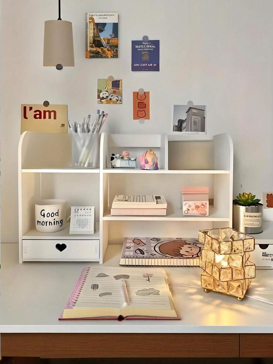 1 cái, Kệ lưu trữ để bàn nhiều tầng - Tấm xốp PVC Giá lưu trữ đồ lặt vặt cho cáp dữ liệu, bút, đồ gia dụng cho bàn làm việc, văn phòng, tủ quần áo, phòng ngủ, nhà, ký túc xá & trường học - Nhiều màu - Xem 1