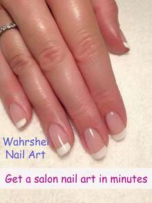 20指法式白色半固化凝胶美甲贴纸，自粘全覆盖美甲膜，持久耐用UV凝胶美甲贴纸，适合女性和女孩日常美甲装饰 - 白色 - 查看 4