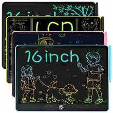 Tableta LCD para dibujo y escritura de 16 pulgadas para niños, color rosa/azul/negro - Lápiz óptico para volver a la escuela, pizarra educativa - Multicolor - Ver 4