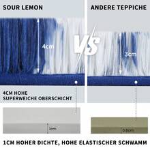 Sour Lemon Rugs Living Room Large Striped Area Rug For Bedroom, Washable Rug Anti Slip, Extra Large Fluffy Shaggy Rugs Modern Floor Carpets Mat Beside Carpet For Living Room, Bedroom,Home Decor - Blue and White Stripes - View 4