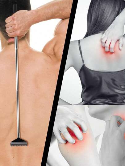 Extendable Back Scratcher - Portable Metal Telescopic Back Scratcher/Hand Massager With Rubber Handle, Suitable For Thanksgiving, Birthday, Christmas Gifts