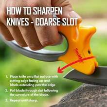 Smith's 50185 Jiffy-Pro - Afilador de mano - Afilador de 2 etapas - Tijeras grandes y ranuras para afilar - Afilador de exterior para cuchillos de bolsillo, caza, pesca y cocina, mango suave(default) - Multicolor - Ver 8