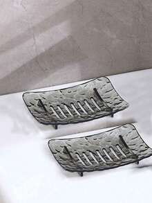 1pc/2pcs Glacier Pattern Soap Dish, Bathroom Vanity Standing Soap Holder, Minimalist & Elegant Soap Dish Rack - Multicolor - View 13