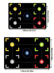 1pc Basketball Footwork Training Mat, Indoor Ball Handling Assist Soundproof Mat, Fitness Exercise Non-Slip Rubber Pad