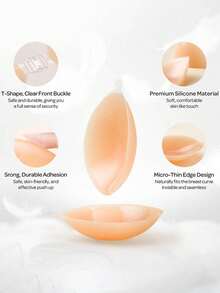 Invisible Silicone Push-Up Bra (Upgraded Version: Stronger Adhesiveness) - Women's Adhesive Bra Pads, Suitable For Weddings, Parties, Bars, Beaches, Performances, Romantic Dates, Backless And Strapless Outfits, Perfect Gift And Bra Accessory. - Black - View 8