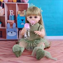 55厘米仿真长发公主娃娃，全乙烯基材质，可水洗，适合过家家，圣诞礼物。 - 綠色 - 查看 7