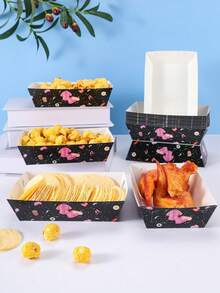 10/24pcs Fashion Snack Boxes, Fries Box, Popcorn Box, Popcorn Box, Birthday Party Decor And Home Movie Night Snack Boxes, Suitable For Lunch Box, Bakery Bread, Burger Restaurant - Multicolor - View 3