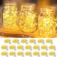 30/20/12/5/3/1 Pack & 3 Modes] Fairy Lights Battery Powered 7FT 20LED Twinkle Lights Battery Mini Lights Small LED String Lights Waterproof Silver Wire For Indoor Mason Jar DIY Wedding Christma Decor,Room Decor,Bedroom,Room Decoration,Fairy Lights, - Yellow - View 16