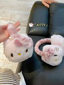 SANRIO 1 chiếc bịt tai Hello Kitty hoạt hình dễ thương màu trơn, bịt tai giữ ấm khi đi xe đạp ngoài trời thông thường, bịt tai bằng lông dày, thích hợp cho mùa thu/đông - Nhiều màu - Xem 3