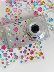 5/10 miếng dán máy ảnh, miếng dán kim cương trái tim phong cách Ins, miếng dán trang trí 3D sáng bóng dùng để làm sổ lưu niệm, trang trí điện thoại, trang điểm, đồ thủ công tự làm, màu sắc ngẫu nhiên - Nhiều màu - Xem 11