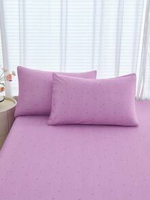 Bộ 2 vỏ gối hình trái tim sọc tím họa tiết tình yêu không có ruột và vỏ gối trang trí cho giường siêu mềm và thoáng khí, không có ruột, có thể giặt bằng máy cho bộ đồ giường ký túc xá cho trường học - Màu tím  Violet - Xem 5