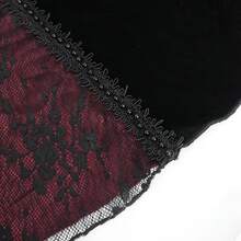 EVA LADY Đầm dạ hội kiểu Gothic không tay, dây mảnh, dáng đuôi cá, thích hợp cho tiệc tối. - Đỏ và đen - Xem 7
