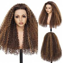 Peluca frontal de encaje completo con ondas profundas y rizos dorados, lista para usar y salir, para mujeres - S4/27 - Ver 3