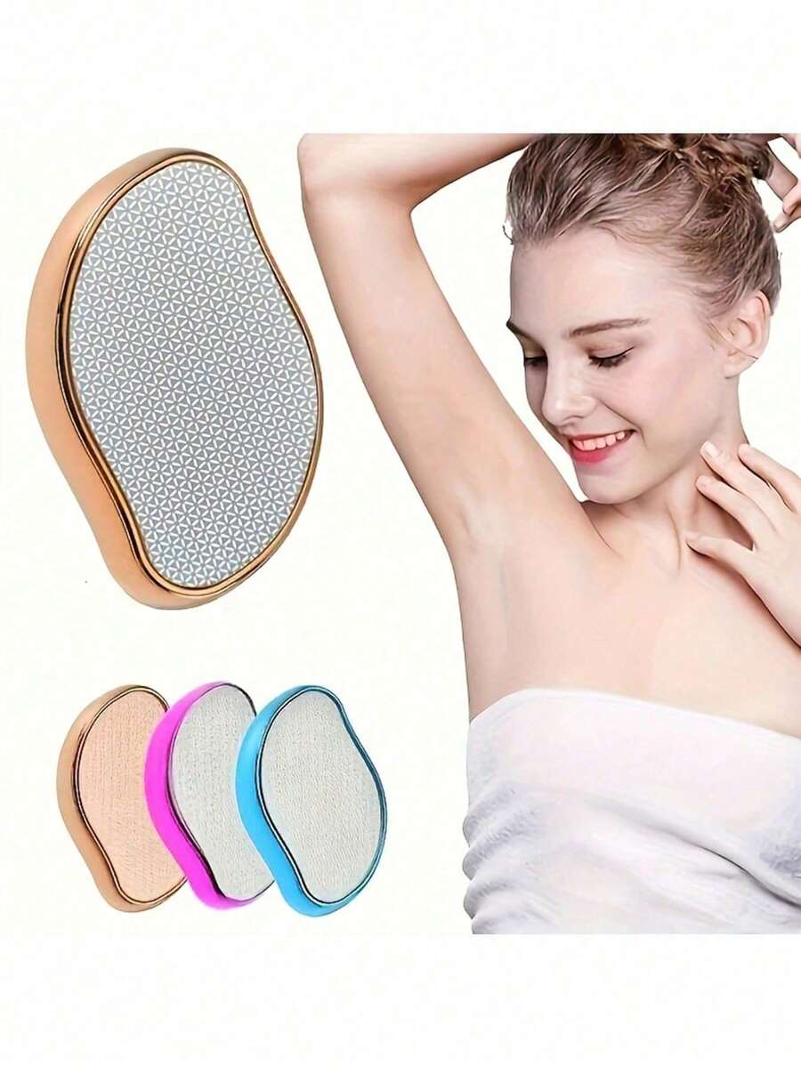 1 pieza Removedor de vello de cristal, unisex, reutilizable, herramienta indolora para eliminar callosidades y depilar (sin necesidad de afeitar), enfriador mágico de vello de las piernas, también apto para la espalda, los brazos y las piernas - Multicolor - Ver 1