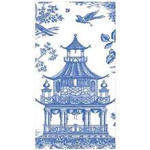 Caspari Chinoiserie Toile Pagoda - Servilletas de toalla para invitados en azul, 5 por paquete(1) - Multicolor - Ver 2