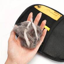 Upgraded Large Pet Static Hair Removal Gloves - Black Polypropylene Cat Grooming Gloves With Yellow Highlights, 24.99cm*17.98cm. Highly Effective For Removing Pet Hair And Dandruff. An Essential Tool For Cats And Dogs | Stylish Pet Accessories | Durable Grooming Gloves