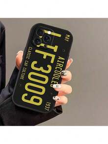 Funda de teléfono con número de placa de licencia vintage retro compatible con 12 11 14 15 13 16 Max Plus Pro, funda de silicona suave negra, funda compatible con funda  17 Pro Max, funda  17 Pro, funda  17, funda  16, funda  16 Pro Max, funda  15 - z7 - Ver 2