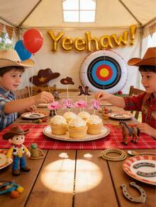 10/12pcs Cowboy Theme Cupcake Toppers, Add Western Flair To Any Dessert Plate - Suitable For Western Theme Parties, Theme Parties, Baby Showers, Birthday Cake Decorations, Cowboy Themed Birthday Celebrations, And American-Style Events. These Cowboy Elements Can Be Used As Cupcake Decorations, Dessert Table Accents, Party Favors, Or Props For Western-Style Events. - Multicolor - View 4