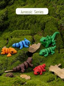 3D立体小动物，60个可活动关节的立体打印玩具模型，海洋系列、侏罗纪系列，减压玩具，3D打印可爱动物玩具，适用于家居、办公室、圣诞装饰、主管办公桌，适合万圣节、圣诞节、感恩节、男孩女孩生日礼物。