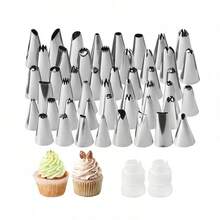 Multifunctional Stainless Steel Piping Nozzle Set, Includes Dedicated Adapter, Easy Assembly And Extrusion. From Basic Piping To Complex Designs, Enrich Your Cupcake And Dessert Creations, Ignite Your Baking Inspiration. - - - View 6