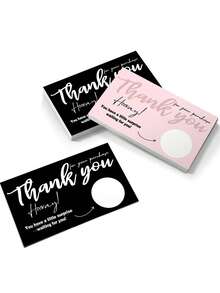 50张刮刮乐优惠券 - 空白感谢礼券，带刮刮贴纸，纸质材质，适用于企业、餐厅、水疗中心、美容美发沙龙 | 圣诞节、生日、婚礼、万圣节庆祝活动礼品 - 彩色 - 查看 4