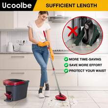 Spin Mop Scrub Brush O-Cedar EasyWring 1 System, Scrubber Brush With Stiff Bristle, Great Bathroom, Kitchen, Pool, Glass And Tile Walls, No Include Mop Handle And Base - 1-拖把替換裝(3個) - 查看 9