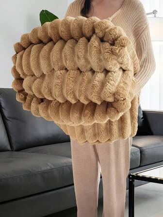 1pc Flannel Blanket, Cozy And Warm Blanket, Lightweight Soft And Comfortable, Solid Color Series, Minimalist And Stylish Design, Suitable For Sofa, Bedroom, Living Room, All-Around Comfort, Travel Use, Nap Blanket, Reference Size Image, Multiple Sizes Available, Machine Washable, Room Decor, Winter Decor, Khaki