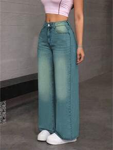 Women's Sexy Elastic Waistband Tight Jeans, Paired With Perforated Lace Up Decoration, Suitable For All Seasons, Suitable For Daily Outings, Dances, Parties, Holidays - 薄荷藍 - 查看 4