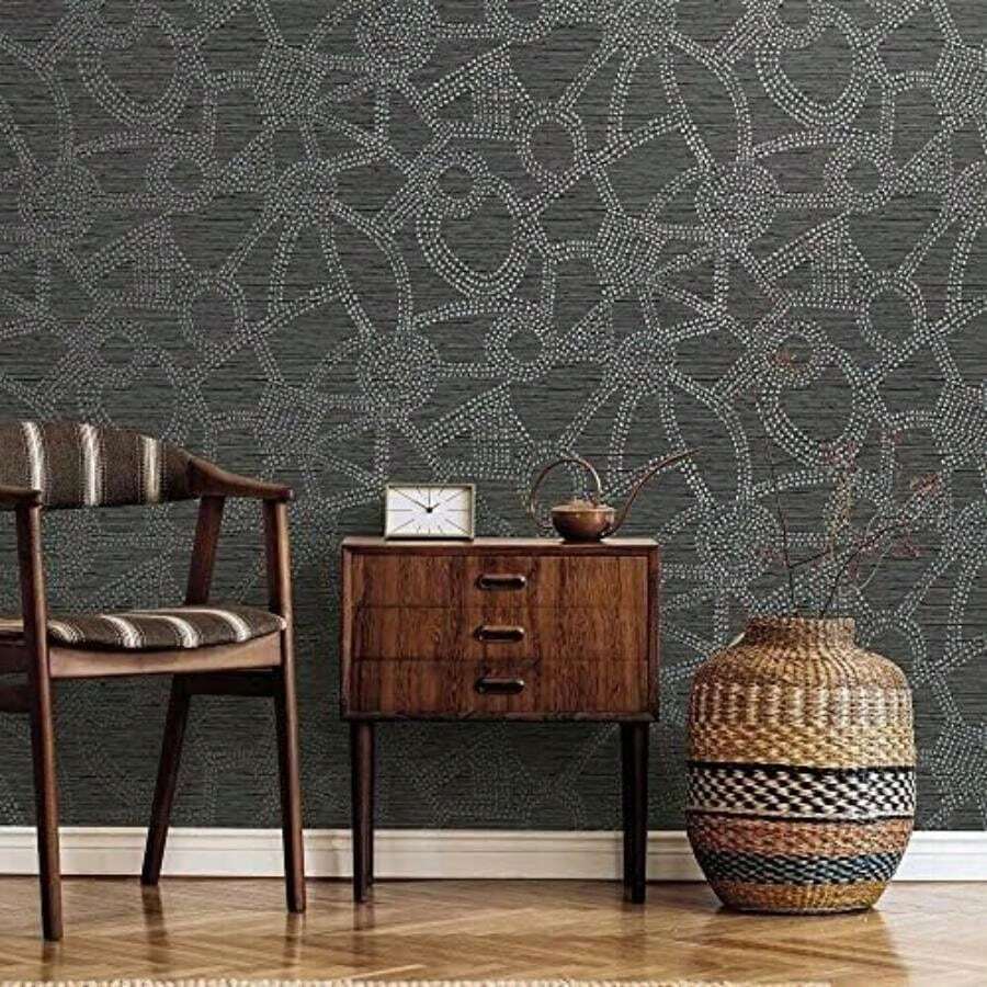 RoomMates RMK12234PL Nikki Chu - Papel pintado para pelar y pegar color gris y plateado metálico(Gris y plateado.) - Multicolor - Ver 1