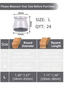 12/24/40 piezas Protectores de piso de silicona para patas de silla, Almohadillas antiarañazos para muebles, Tapas reductoras de ruido para patas de silla, Deslizadores de muebles para pisos de madera dura, Adecuado para cocina, sala de estar, dormitorio y cafetería - Gris claro transparente - Ver 10