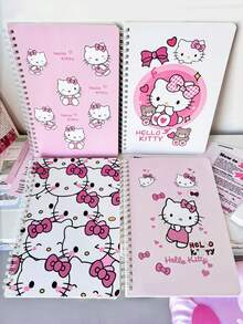 A5/A7 - 4 st/3 st/2 st/1 st - 11,5 cm * 9 cm Sanrio - Hello Kitty söt spiralbok - A7 anteckningsbok - Lämplig för bärbar bokföring, kontor, studentpresenter - Rosa - Visa 8