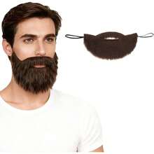 1pc Brown Fake Mustache For Men, Costume Disguise Accessory Suitable For Carnival, Masquerade, Role-Playing, Party - Multicolor - View 7