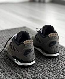 Nike Jordan Air Jordan 4 "Cave Stone And Black" Comfortable & Versatile, Non-Slip & Durable, Mid-Top, Retro Basketball Shoes, Unisex, Brown