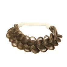 14 Inch Black Brown Blonde Multicolor Synthetic Hair Braided Headband Classic Chunky Wide Plaited Braids Elastic Stretch Hairpiece Women Girl Beauty Accessory - Multicolor - View 12