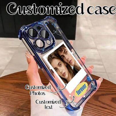 1pc Customized Photo DIY Phone Case, Cute Star Pattern, High-Definition UV Printing Design / Deep Purple Corner Anti-Drop Lens Protection Phone Case, Meets Personalized Needs! Compatible With Apple 17, 11/12/13/14/15/16/PROMAX, A13/A14/A15/A53/A55/A54/A55/S23/S23Ultra/S24Ultra/S24/Galaxy, Great For Gifts And Daily Use