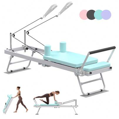  Advwin Pilates Reformer Machine Foldable Pilates Exercise Equipment For Home Gym Advanced And Beginners Users, Easy To Move And Storage, 120kg Capacity
